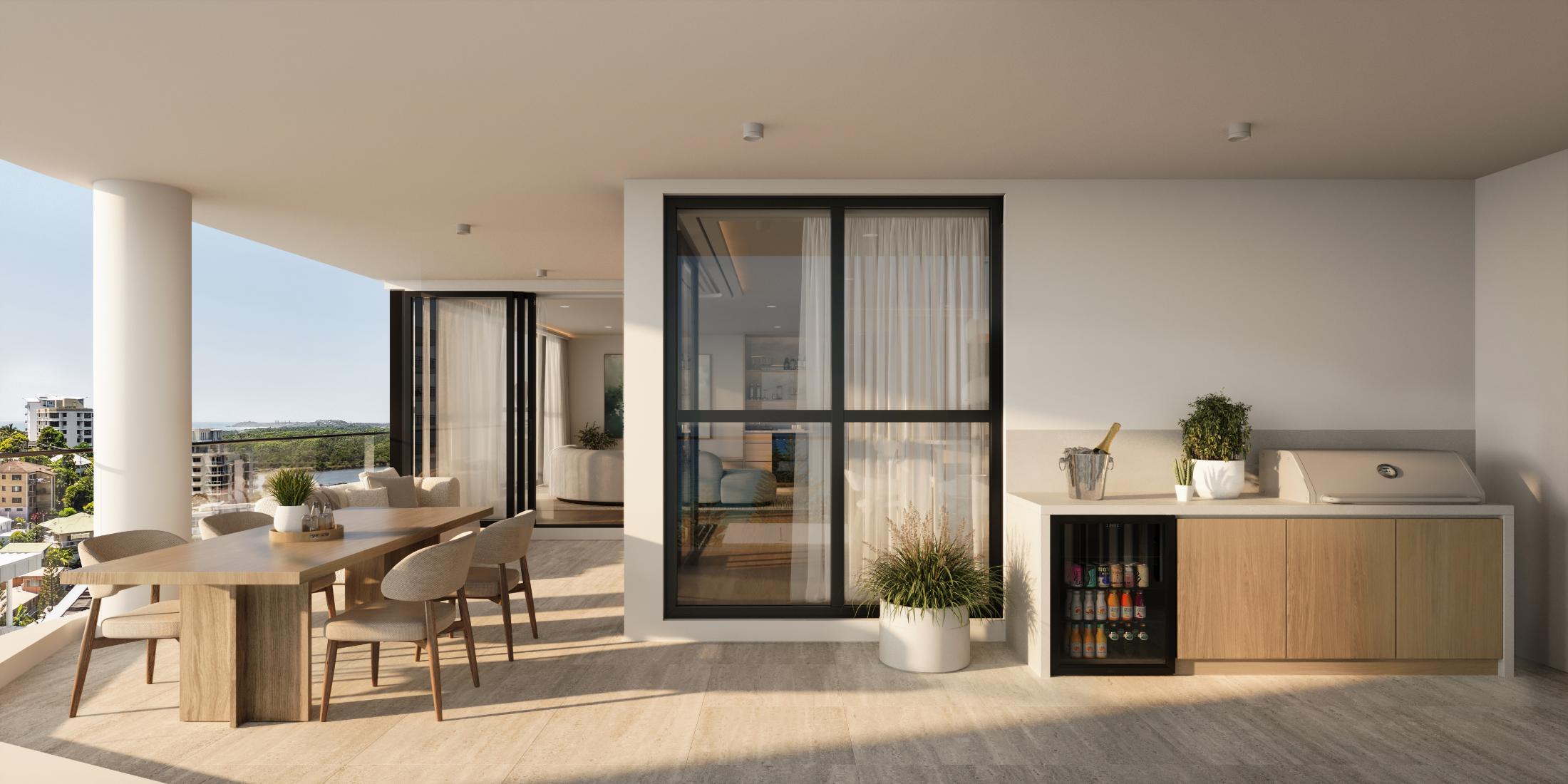Alfresco terrace with built-in barbecue