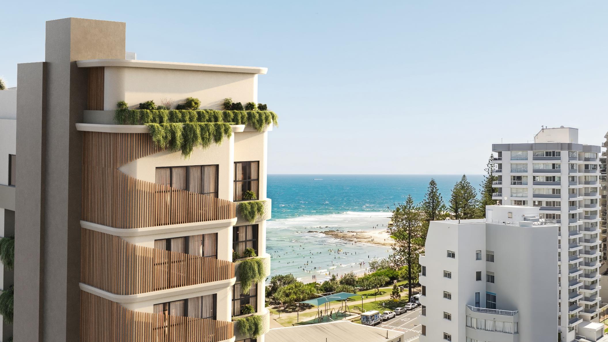 Solace Rainbow Bay facade overlooking the ocean